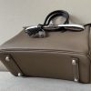 Birkin HSS 25 Epsom Etoupe(18) and Gris Pale(M4) and Ebene(46) Palladium Hardware - Image 8