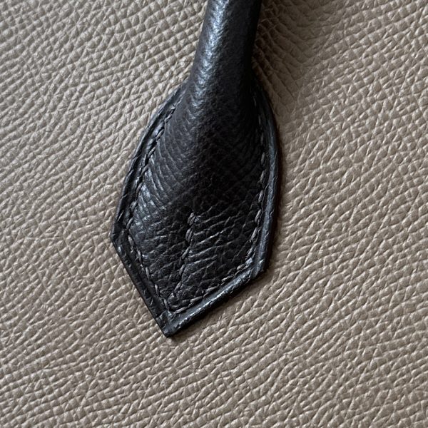 Birkin HSS 25 Epsom Etoupe(18) and Gris Pale(M4) and Ebene(46) Palladium Hardware - Image 5