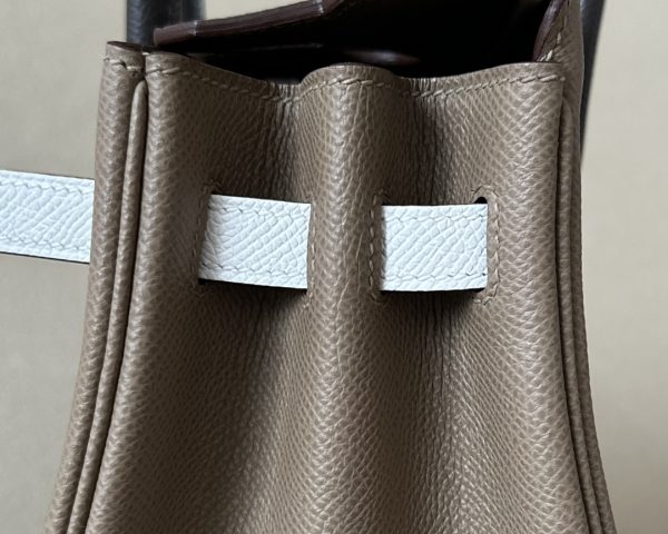 Birkin HSS 25 Epsom Etoupe(18) and Gris Pale(M4) and Ebene(46) Palladium Hardware - Image 3