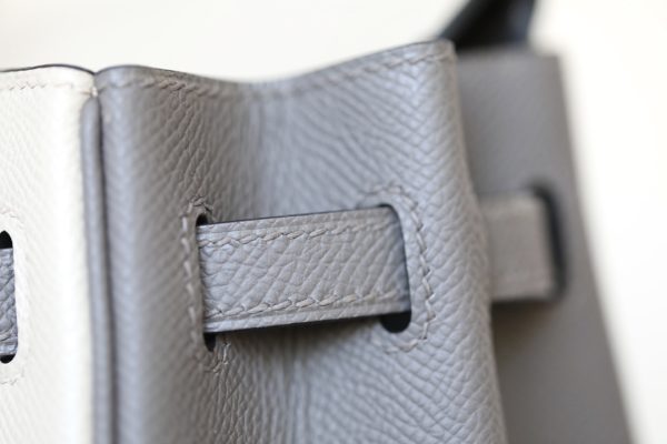 Birkin HSS 25 Epsom Etain(8F) and Craie(10) Gold Hardware - Image 10