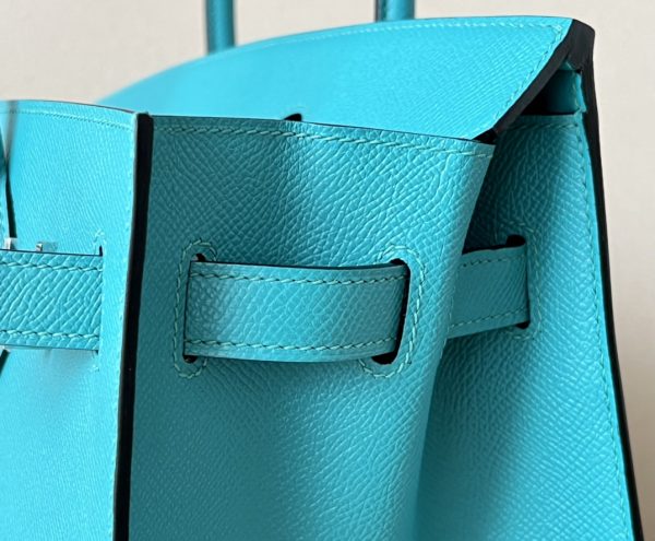 Birkin 30 Epsom Blue Paon(7F) Palladium Hardware Sellier - Image 9
