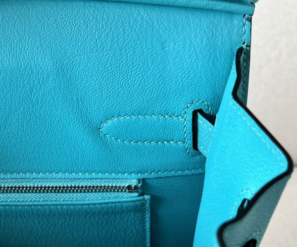 Birkin 30 Epsom Blue Paon(7F) Palladium Hardware Sellier - Image 8