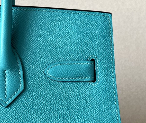 Birkin 30 Epsom Blue Paon(7F) Palladium Hardware Sellier - Image 6