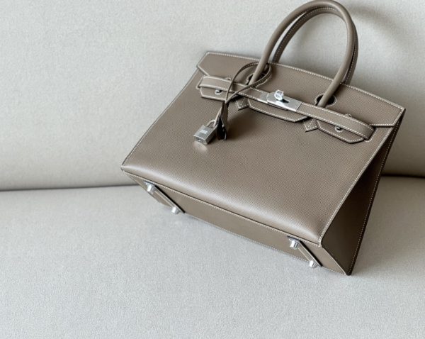 Birkin 30 Epsom Etoupe(18)  Palladium Hardware Sellier - Image 5