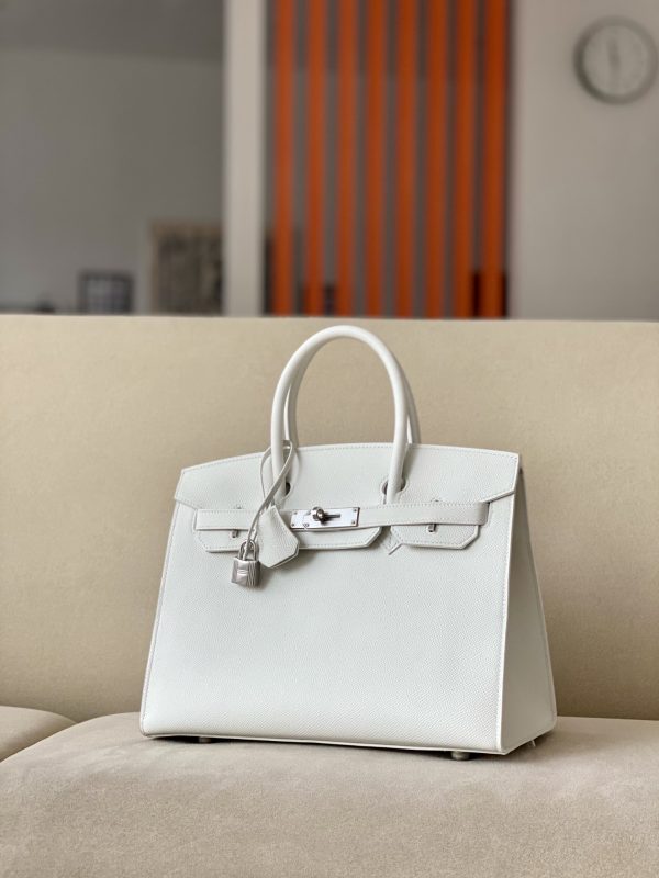 Birkin 30 Epsom Blanc (01) Palladium Hardware Sellier