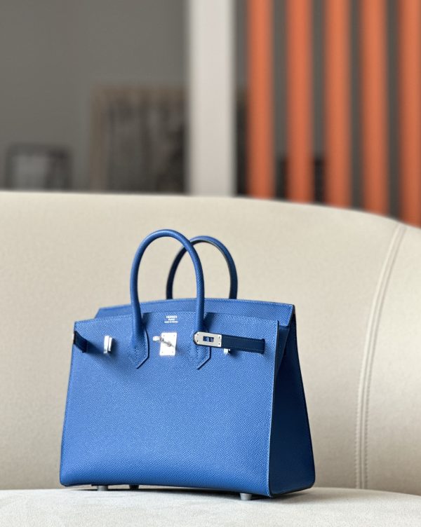 Birkin 30 Epsom Blue France(71) Palladium Hardware Sellier - Image 2