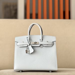 Birkin 25 Epsom Bleu Brume (T0) Palladium Hardware Sellier