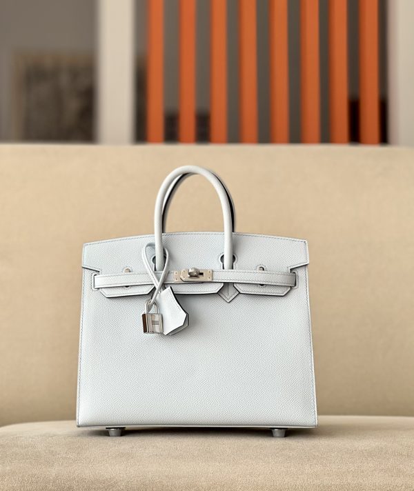 Birkin 25 Epsom Bleu Brume (T0) Palladium Hardware Sellier