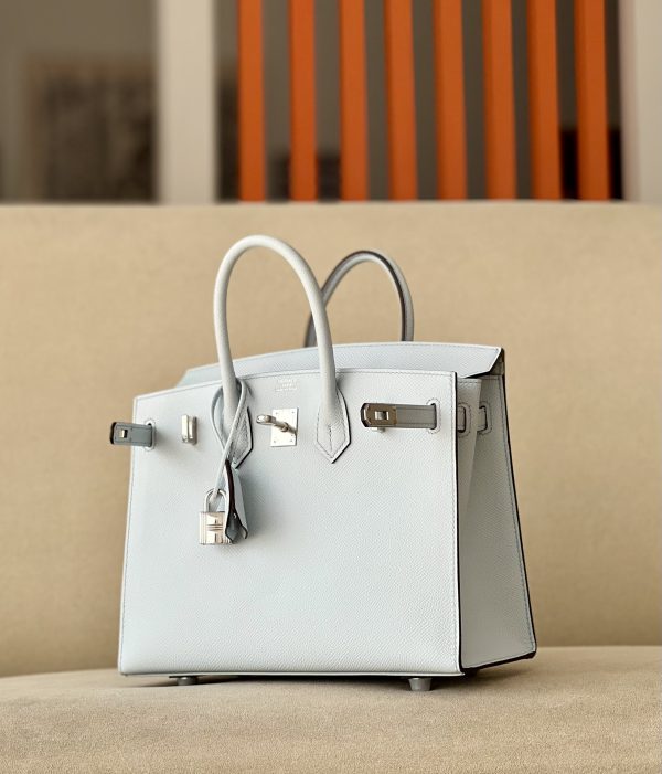 Birkin 25 Epsom Bleu Brume (T0) Palladium Hardware Sellier - Image 2
