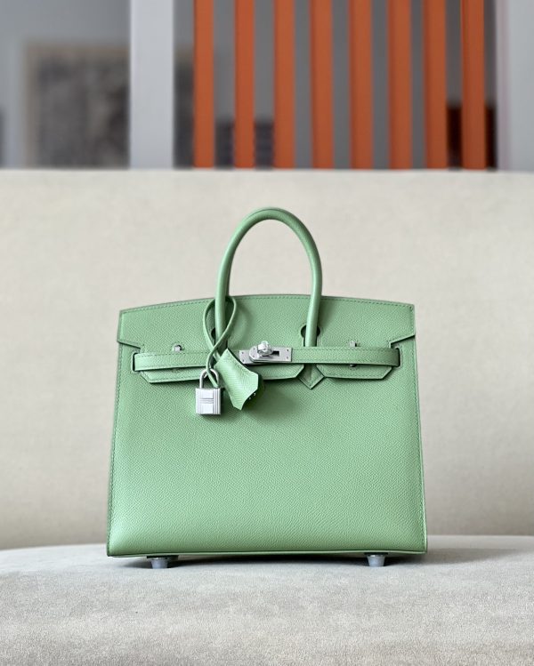 Birkin 25 Epsom Vert Criquet  (3I ) Palladium Hardware Sellier
