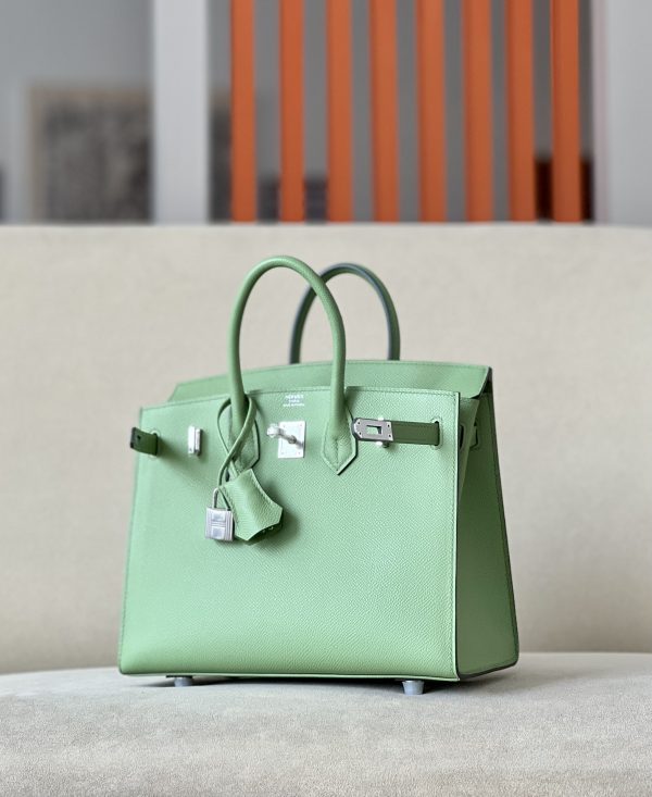 Birkin 25 Epsom Vert Criquet  (3I ) Palladium Hardware Sellier - Image 3