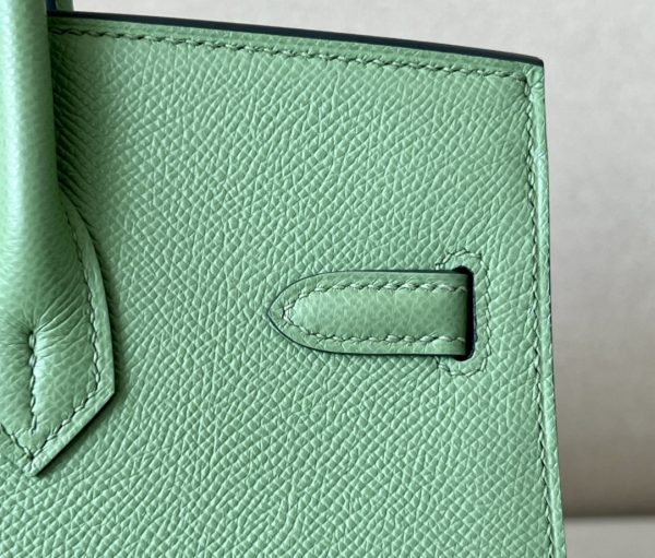 Birkin 25 Epsom Vert Criquet  (3I ) Palladium Hardware Sellier - Image 6