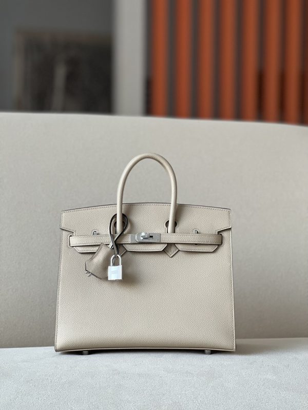 Birkin 25 Epsom Trench(S2) Palladium Hardware Sellier