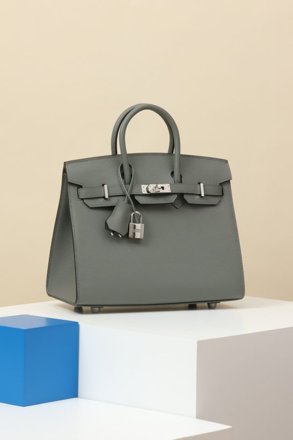 Birkin 25 Epsom Gris Meyer(0L) Palladium Hardware Sellier - Image 2