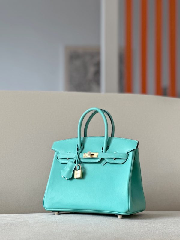 Birkin 25 Swift  Blue Atoll(3P) Gold Hardware - Image 3