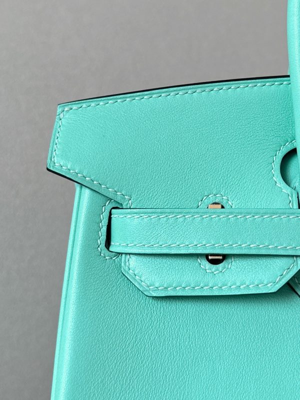 Birkin 25 Swift  Blue Atoll(3P) Gold Hardware - Image 8