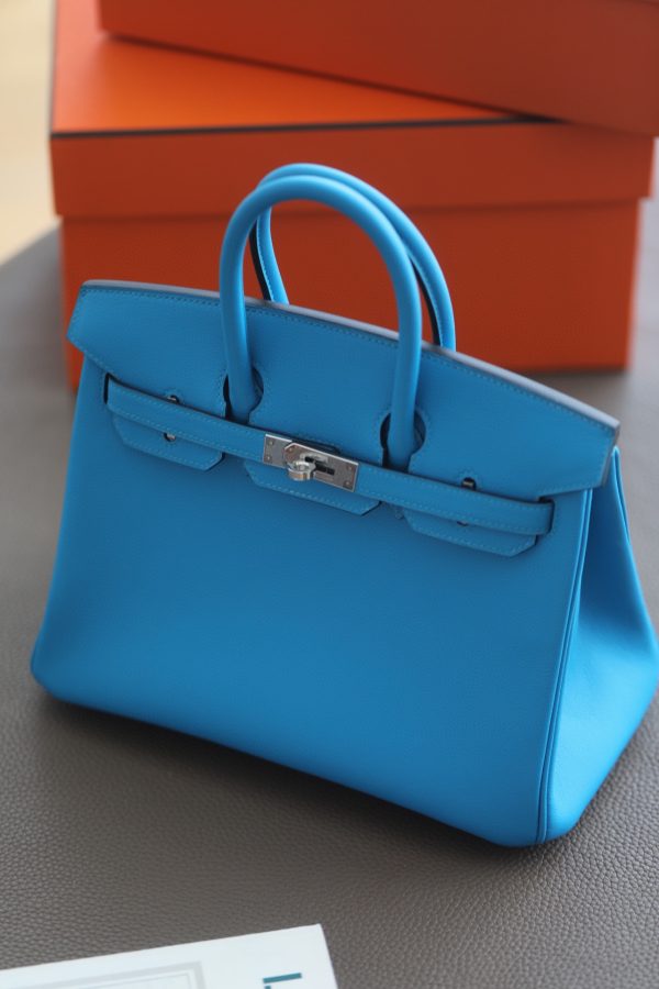 Birkin 25 Swift Bleu Frida (OF) Palladium Hardware