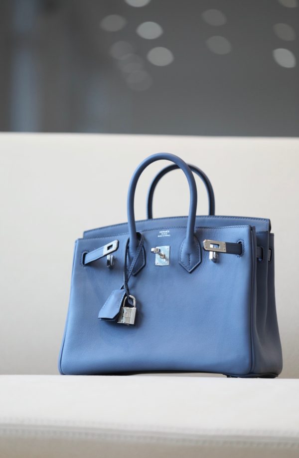 Birkin 25 Swift Blue Agate (R2) Palladium Hardware - Image 2