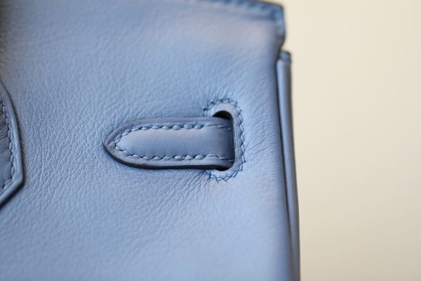 Birkin 25 Swift Blue Agate (R2) Palladium Hardware - Image 8