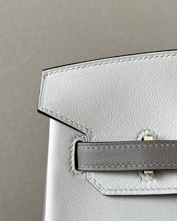 Birkin HSS 25 Swift  Beton(8L) and Gris Asphalte(M8) Gold Hardware - Image 8