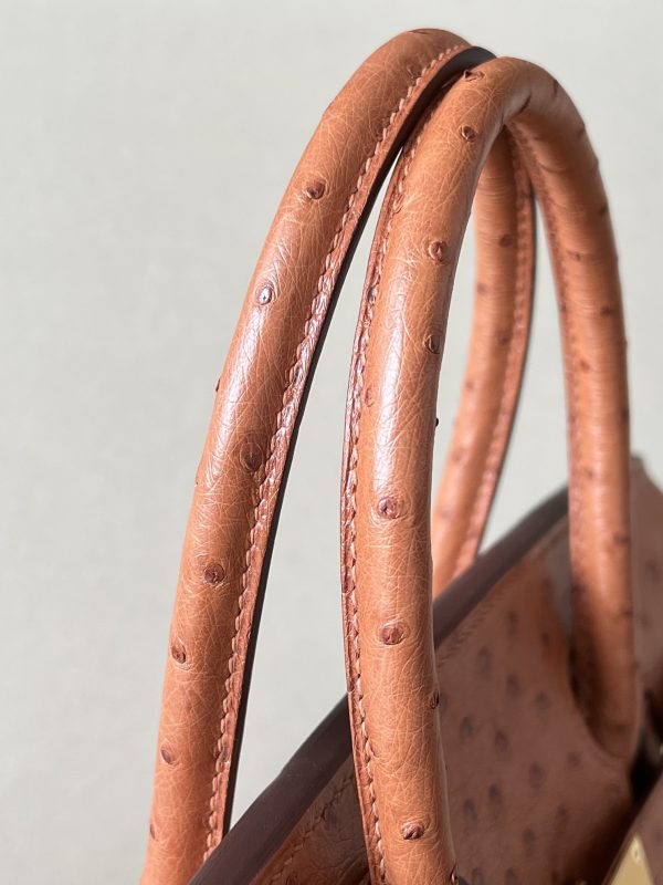 Birkin 30 Ostrich Gold(37) Gold Hardware - Image 9