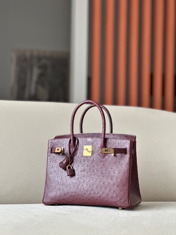 Birkin 30 Ostrich Rouge Sellier(0G) Gold Hardware - Image 2