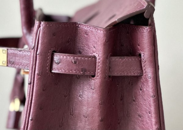 Birkin 30 Ostrich Rouge Sellier(0G) Gold Hardware - Image 9