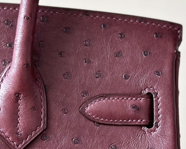 Birkin 30 Ostrich Rouge Sellier(0G) Gold Hardware - Image 6