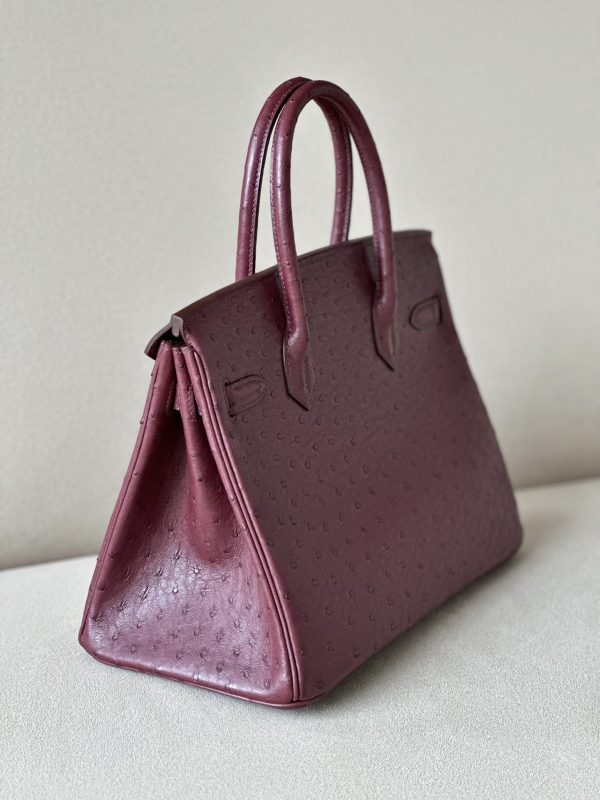 Birkin 30 Ostrich Rouge Sellier(0G) Gold Hardware - Image 4