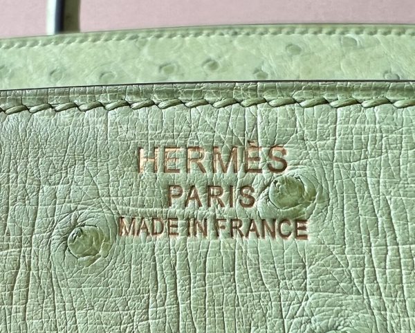 Birkin 30 Ostrich Vert Criquet (3I) Gold Hardware - Image 8