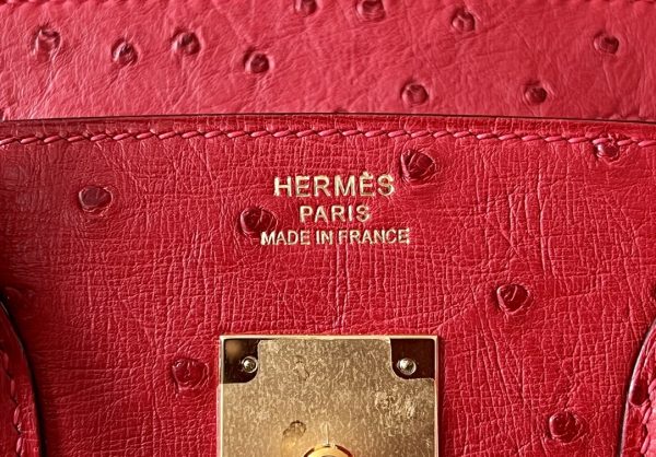 Birkin 30 Ostrich Braise  (95) Gold Hardware - Image 8