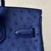 Birkin 30 Ostrich Blue Iris (77) Palladium Hardware - Image 10