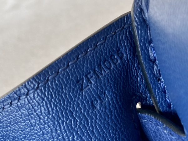 Birkin 30 Ostrich Blue Iris (77) Palladium Hardware - Image 6