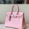 Birkin 30 Ostrich Rose Saiura(3Q) Palladium Hardware