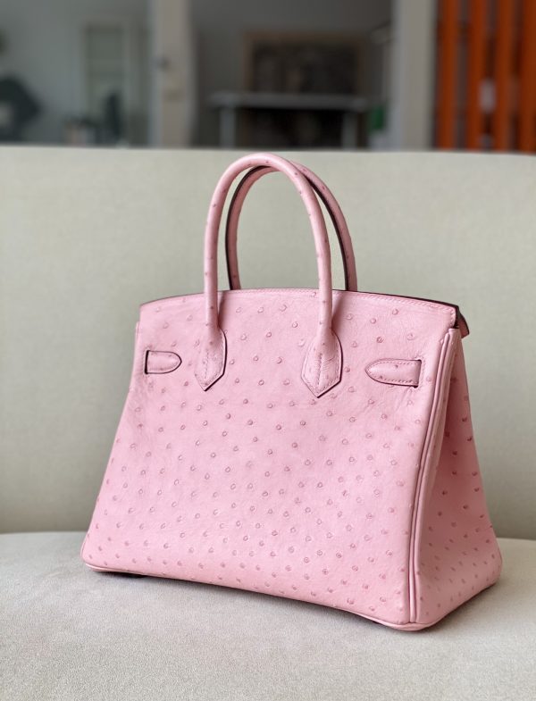 Birkin 30 Ostrich Rose Saiura(3Q) Palladium Hardware - Image 3