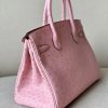 Birkin 30 Ostrich Rose Saiura(3Q) Palladium Hardware - Image 4