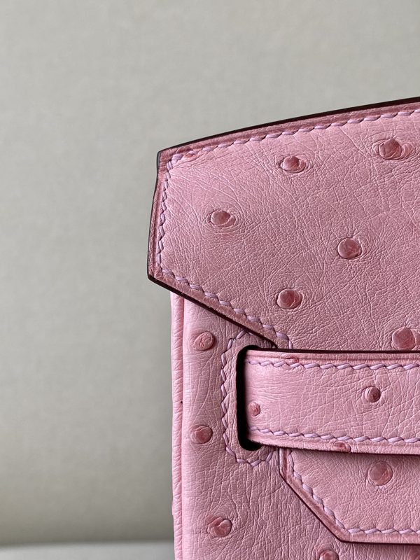 Birkin 30 Ostrich Rose Saiura(3Q) Palladium Hardware - Image 11