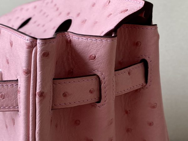 Birkin 30 Ostrich Rose Saiura(3Q) Palladium Hardware - Image 9