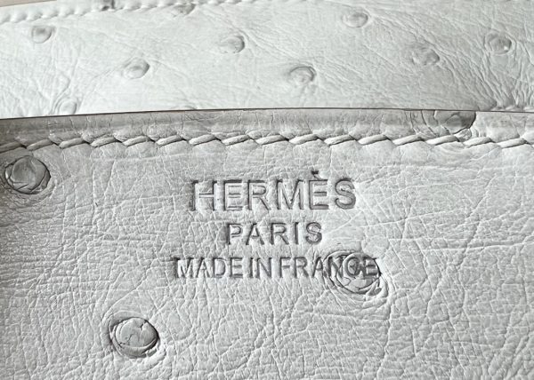 Birkin 30 Ostrich Gris Perle(80) Palladium Hardware - Image 6