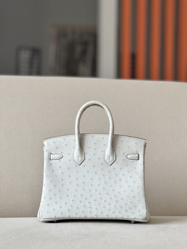 Birkin 30 Ostrich Gris Perle(80) Palladium Hardware - Image 3