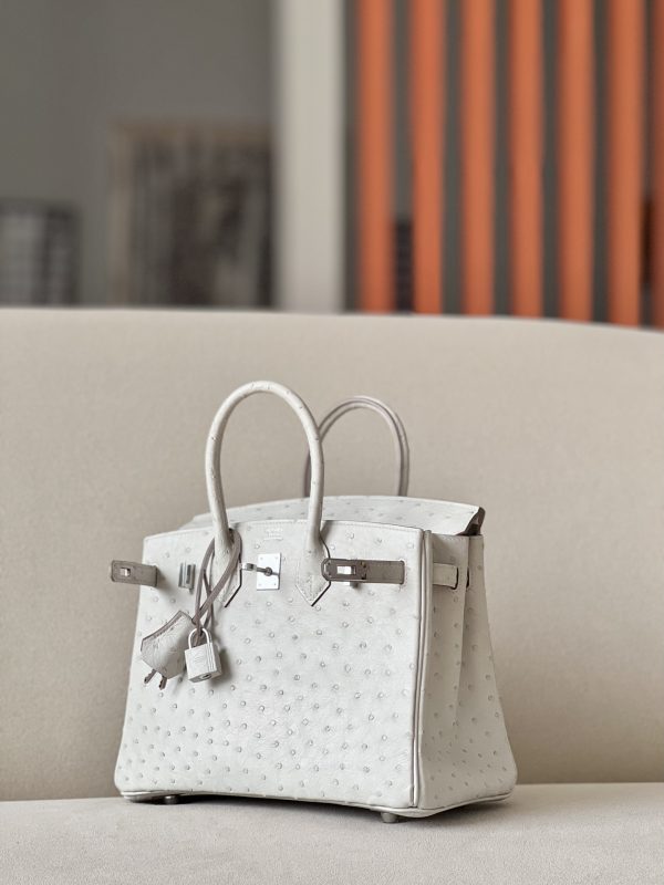 Birkin 30 Ostrich Gris Perle(80) Palladium Hardware - Image 2