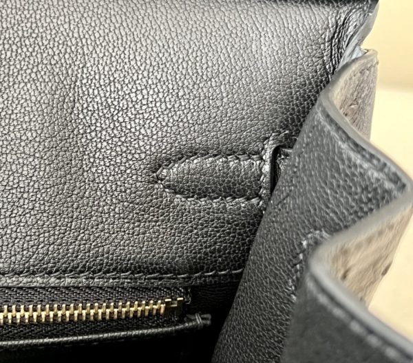 Birkin 25 Ostrich Nior(89) Gold Hardware - Image 10