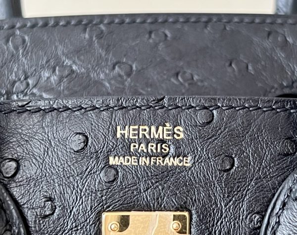 Birkin 25 Ostrich Nior(89) Gold Hardware - Image 9