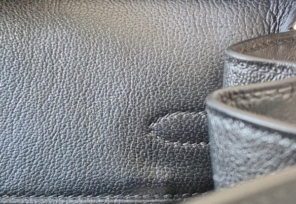 Birkin 25 Ostrich Nior(89) Palladium Hardware - Image 7