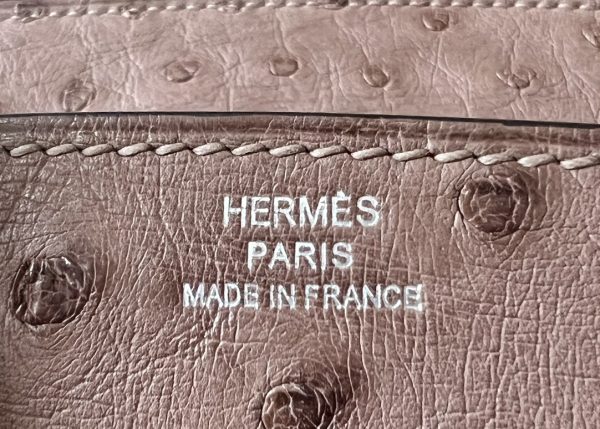Birkin 25 Ostrich Gris Tourterelle(81) Palladium Hardware - Image 7