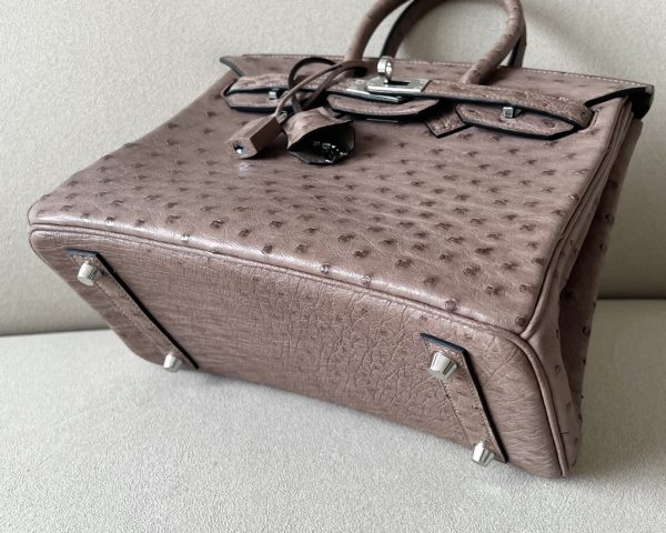 Birkin 25 Ostrich Gris Tourterelle(81) Palladium Hardware - Image 4