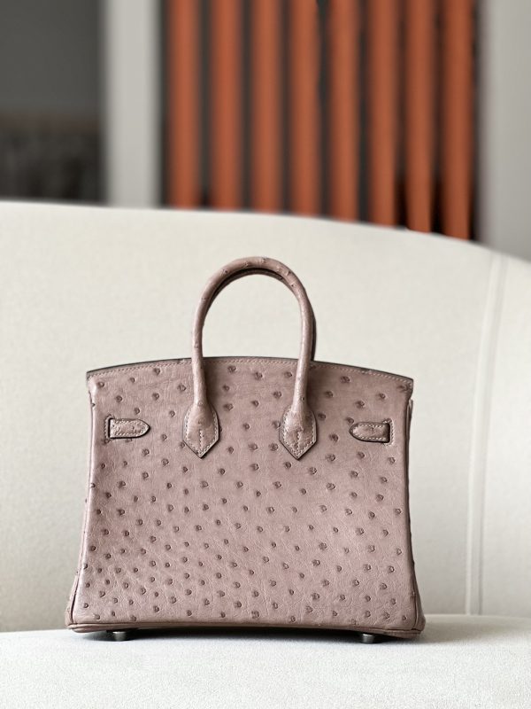 Birkin 25 Ostrich Gris Tourterelle(81) Palladium Hardware - Image 3