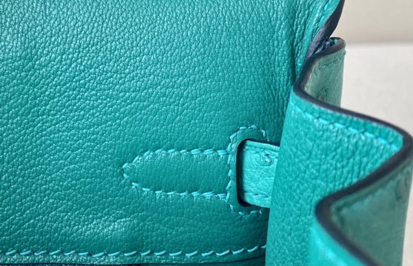 Birkin 25 Ostrich Vert Jade(O6)Gold Hardware - Image 7