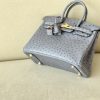 Birkin 25 Ostrich Gris Agate(82) Gold Hardware - Image 4