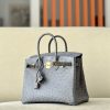 Birkin 25 Ostrich Gris Agate(82) Gold Hardware - Image 3